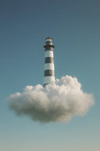 Ethereal Surreal Minimalism style reference image — expansive blue sky