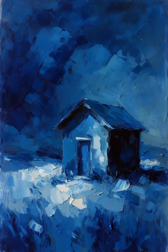 Nocturnal Impasto Melancholy style reference image — expressive gestural brushstrokes