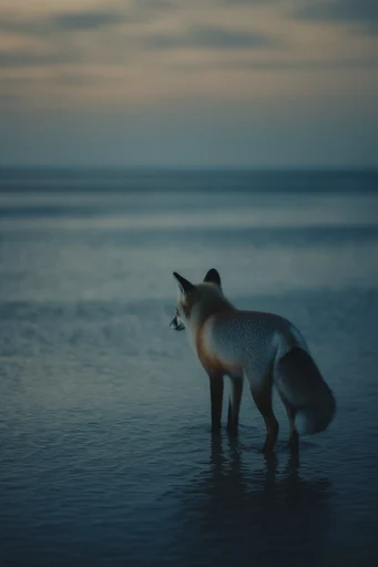Ethereal Blue Solitude style reference image — minimalist silhouette
