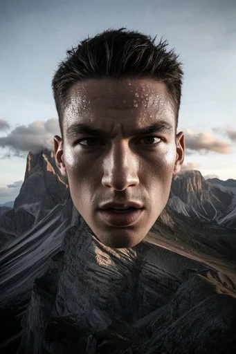 High-Contrast Sculptural Minimalism style reference image — high-contrast studio portrait