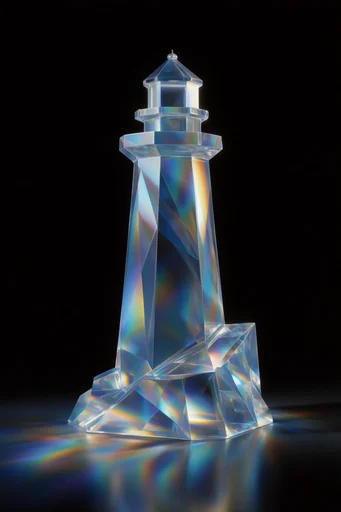 Spectral Glass Minimalism style reference image — minimalist 3D glass render