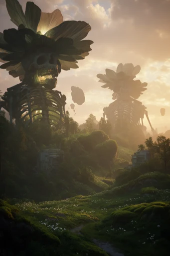 Monolithic Mythic Horizons style reference image — epic mythic landscape