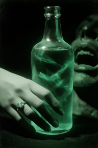 Nocturnal Emerald Noir style reference image — cobalt and emerald color palette