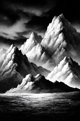 Stippled Chiaroscuro Noir style reference image — stipple shading