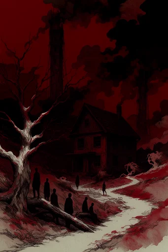Crimson Ink Macabre style reference image — high-contrast engraving