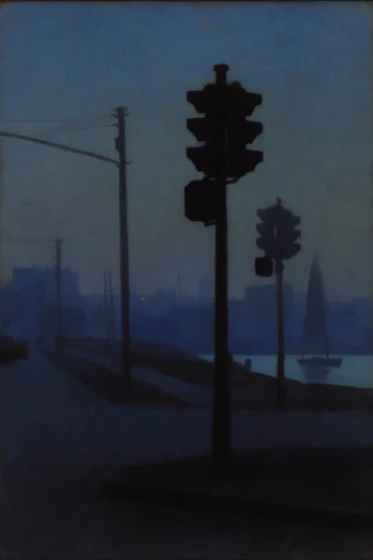 Nocturnal Gothic Tonalism style reference image — chiaroscuro oil painting