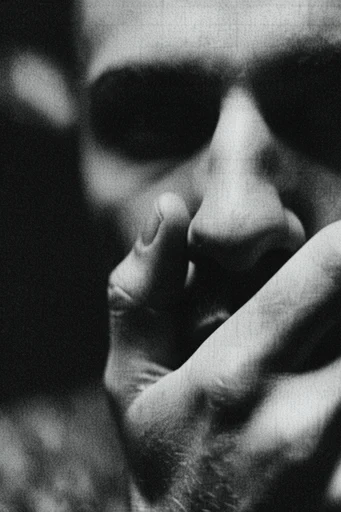 Surreal Noir Grain style reference image — high contrast monochrome