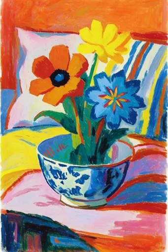 Tactile Fauvist Expressionism style reference image — saturated color blocking