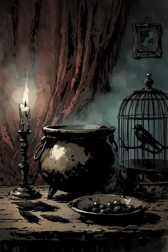 Nostalgic Noir Nocturne style reference image — atmospheric dark fantasy