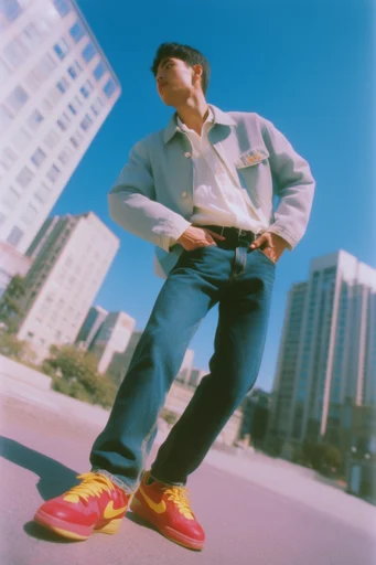 Dynamic Skyward Perspective style reference image — extreme low-angle perspective