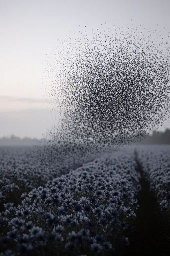 Ethereal Granular Twilight style reference image — minimalist composition