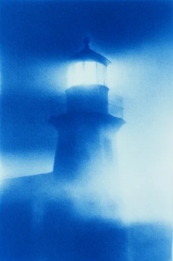 Ethereal Cobalt Grain style reference image — diffused halo lighting