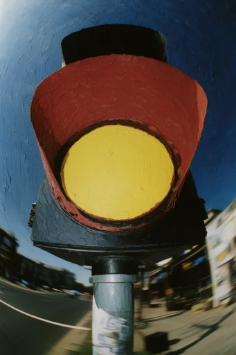 Cinematic Fisheye Streetwise style reference image — on-camera flash