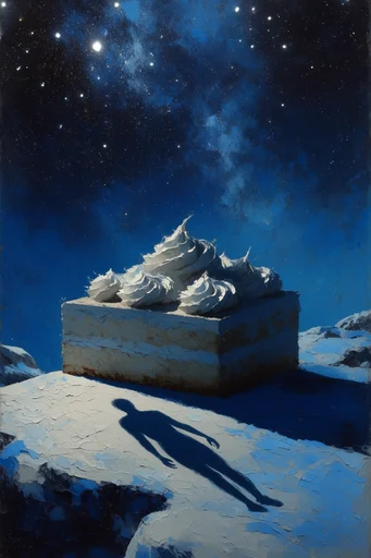 Cosmic Surrealist Oil style reference image — dreamlike atmosphere