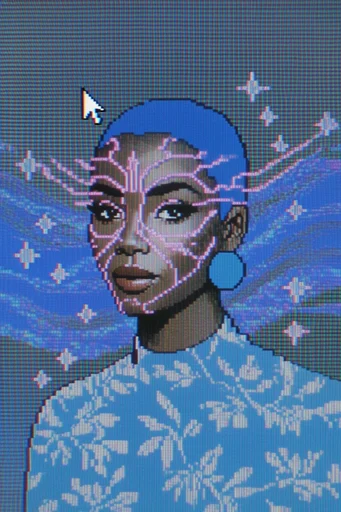 Retro Pixel Surrealism style reference image — retro digital surrealism