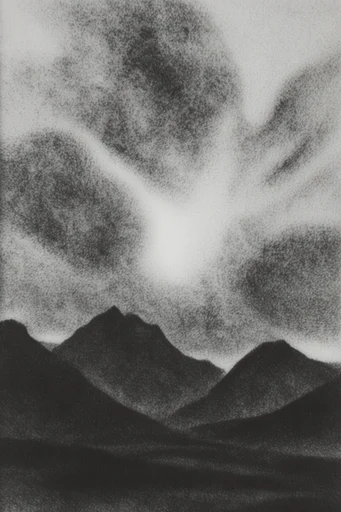 Atmospheric Monochromatic Noir style reference image — high-contrast monochrome