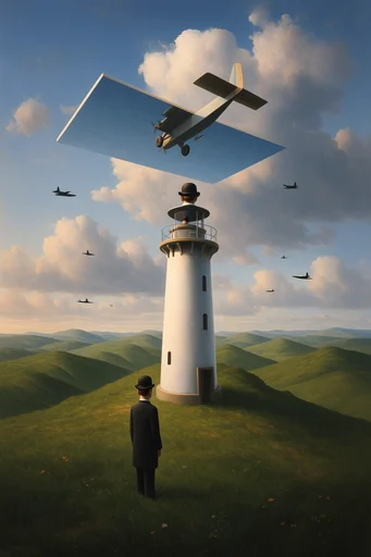 Narrative Surrealist Synthesis style reference image — vintage texture