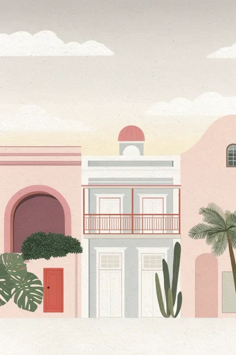 Whimsical Mediterranean Folk Narrative style reference image — stylized vector illustration