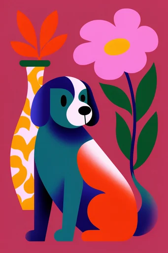 Vibrant Risograph Minimalism style reference image — airbrushed gradient shading