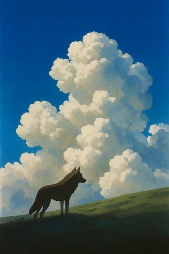 Nostalgic Anime Cloudscapes style AI image example 3