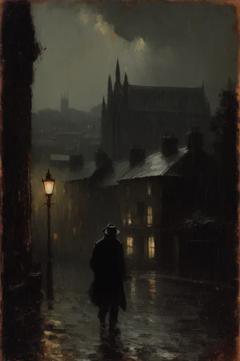 Atmospheric Gothic Tonalism style reference image — chiaroscuro lighting