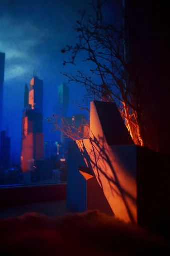 Cinematic Nocturnal Chiaroscuro style reference image — moody cinematic grain