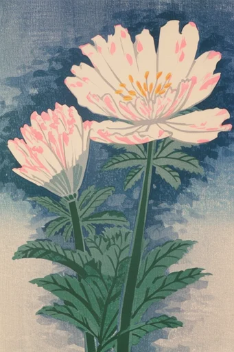 Ethereal Shin-Hanga Revival style reference image — atmospheric color gradients