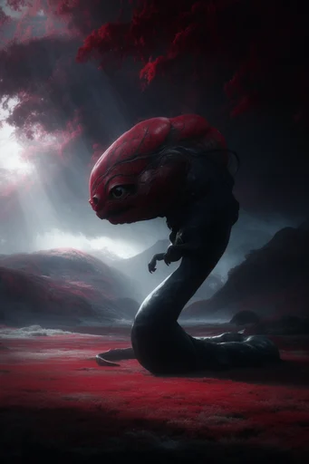 Crimson Mystic Surrealism style reference image — surreal landscape