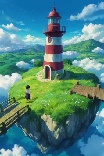 Vibrant Anime Dreamscapes style reference image — whimsical surrealism