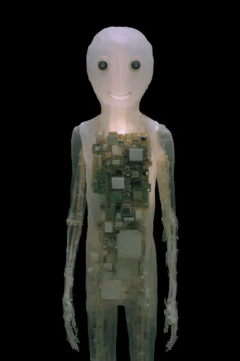 Translucent Cyber-Organic Assemblage moodboard — generate AI images in this style