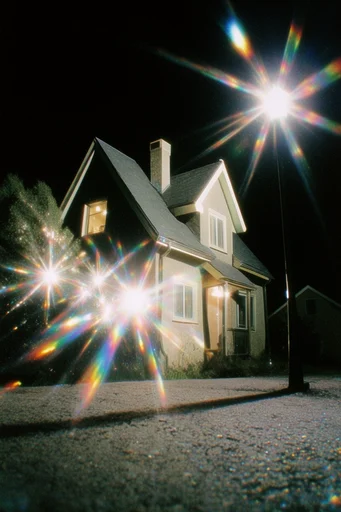 Prismatic Nocturnal Glamour style reference image — analog film grain