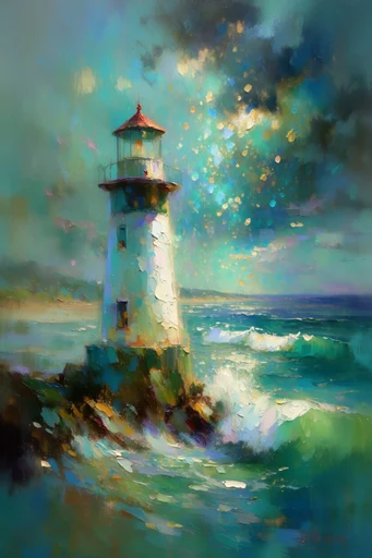 Luminous Impressionist Dreamscape style reference image — lush emerald and teal palette