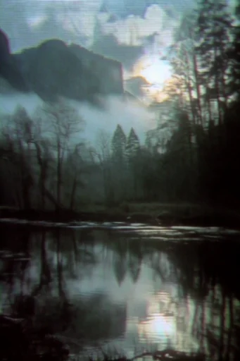 Analog Glitch Noir style reference image — haunted found-footage aesthetic