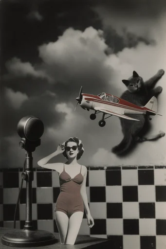 Surreal Analog Retro-Collage style reference image — analog paper collage