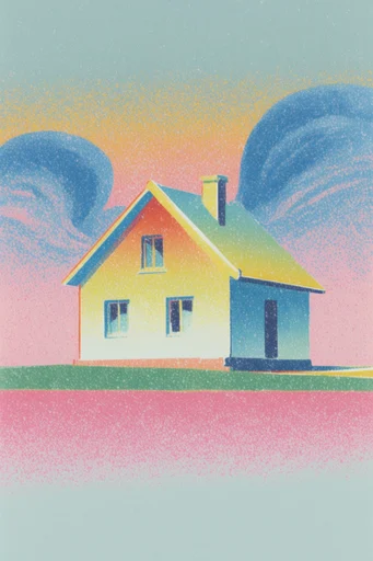 Vibrant Retro Printwork style AI image example 4