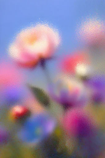 Luminous Glitch Impressionism style reference image — frosted noise filter