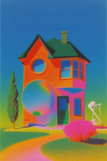 Tactile Neo-Psychedelic Pointillism style reference image — tactile pointillist 3D