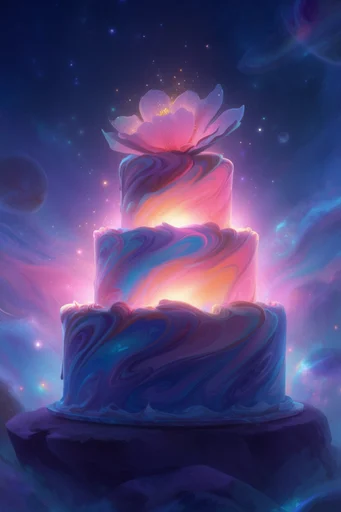 Luminous Cosmic Dreamscape style reference image — surreal cosmic landscape