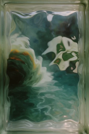 Refractive Emerald Surrealism style AI image example 2