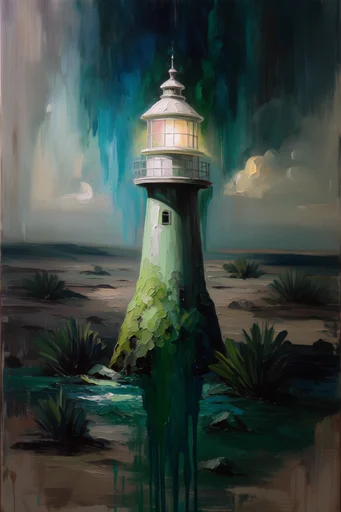 Submerged Chiaroscuro Mysticism style reference image — deep teal and cerulean palette