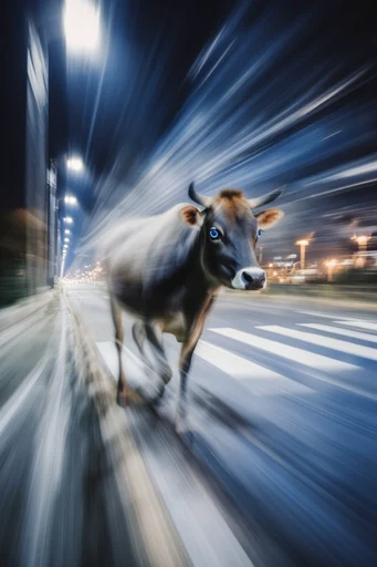 Kinetic Nocturnal Velocity style reference image — intentional camera movement