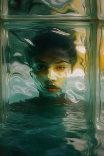 Refractive Emerald Surrealism moodboard — generate AI images in this style