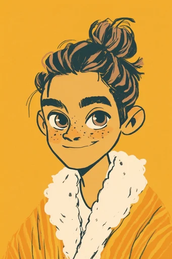 Cozy Risograph Folk style reference image — whimsical folk illustration