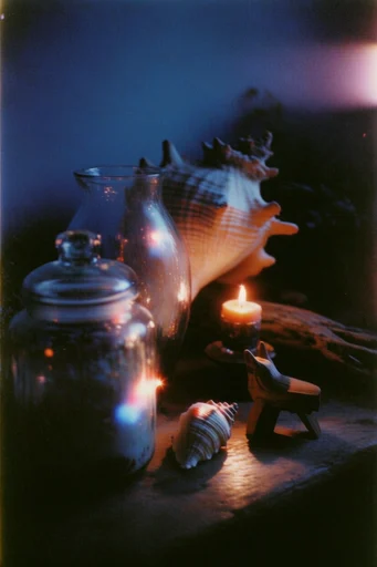 Luminous Analog Liminality style reference image — analog film grain