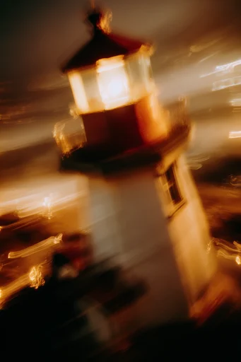 Kinetic Amber Nocturne style reference image — liminal nocturnal dreamscape