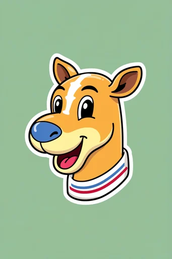 Playful Rubber-Hose Pop style reference image — die-cut sticker style