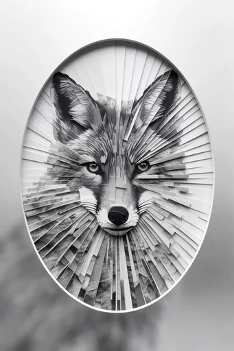 Fractured Monochrome Assemblage style reference image — high-contrast photography