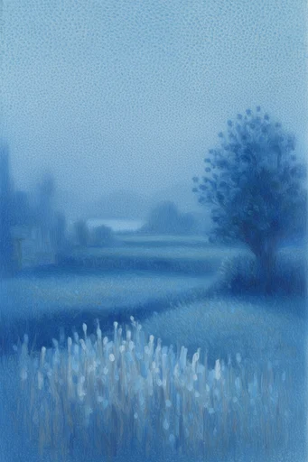 Melancholic Nocturnal Minimalism style AI image example 2