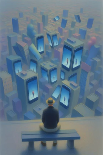 Melancholic Surrealist Minimalism style reference image — surrealist illustration