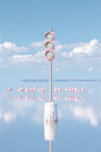 Ethereal Pastel Minimalism style reference image — glassy water reflection